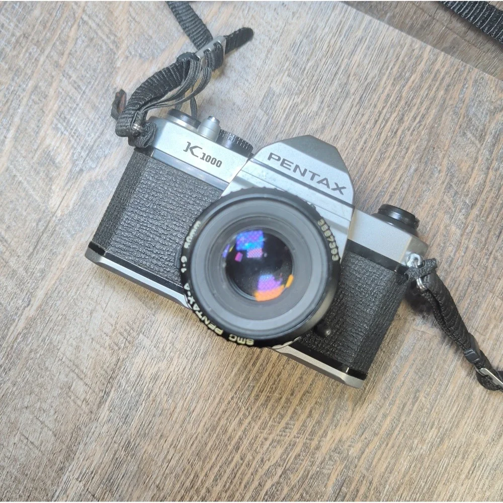 Vintage Asahi Pentax K1000 SMC Pentax-M 1:2 50mm Film Camera UNTESTED PARTS ONLY